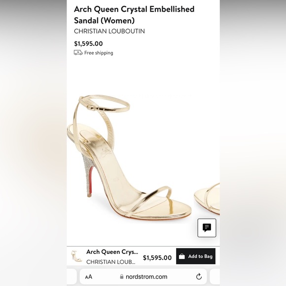 Christian Louboutin Gold Arch Queen Crystal Embellished Sandal Heels - Picture 11 of 13